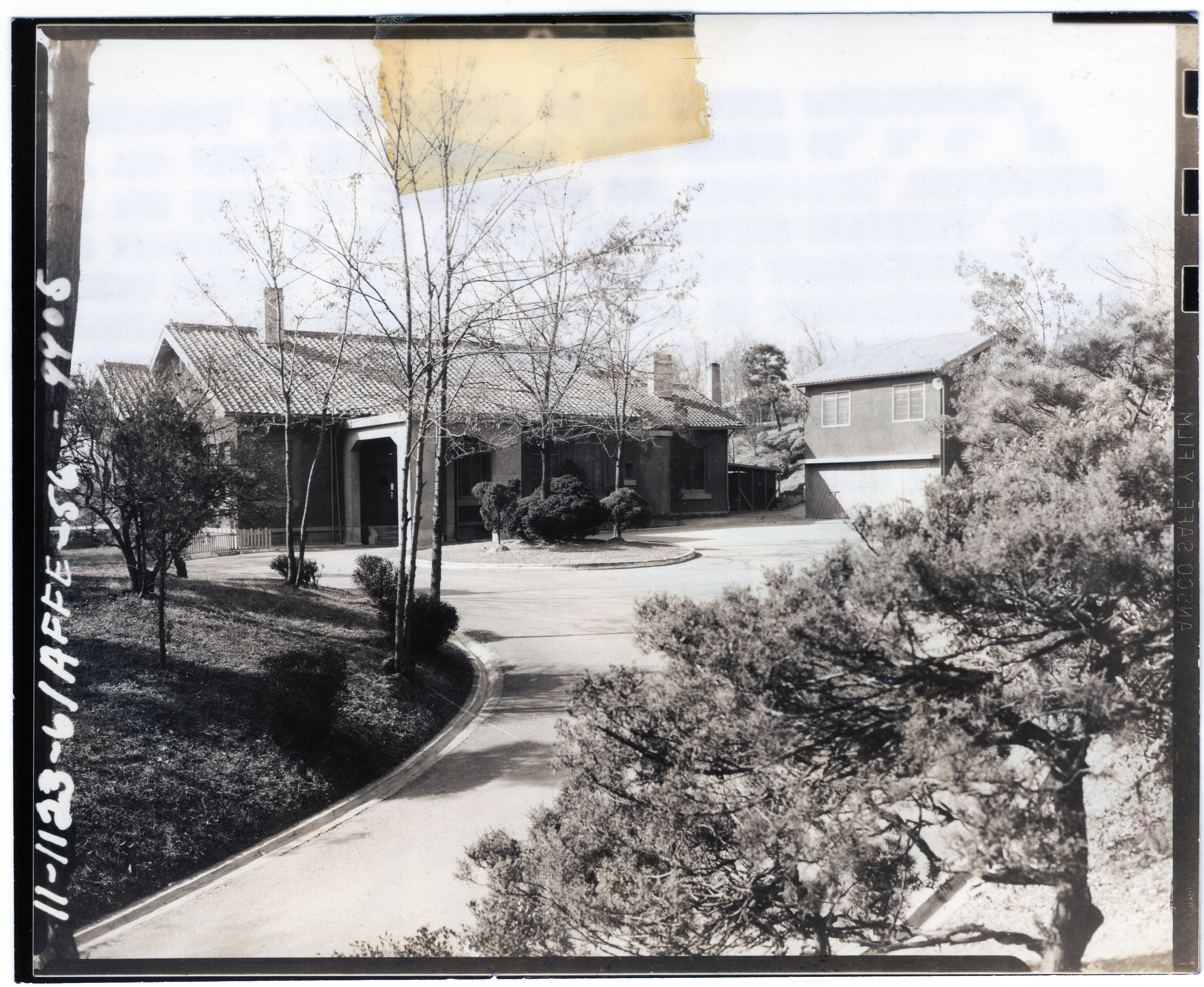 Front view of Hartfil(l) house and driveway (South Post, Seoul Area Command)